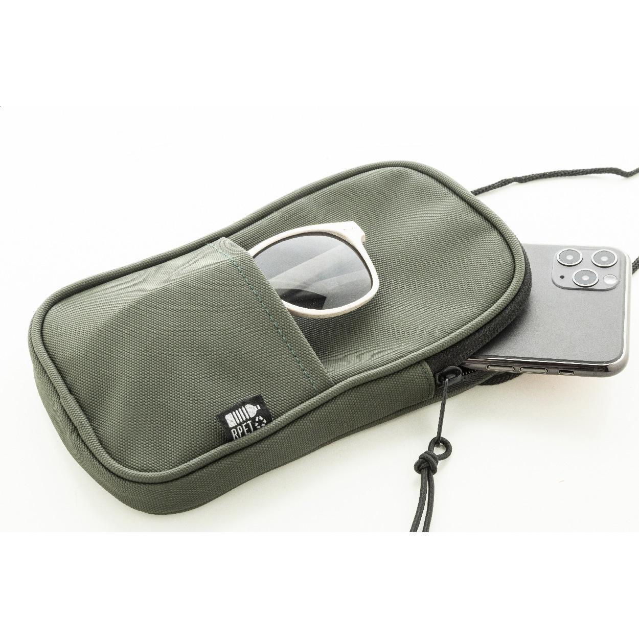 Geantă crossbody pentru telefon mobil, RPET FestiFon Verde