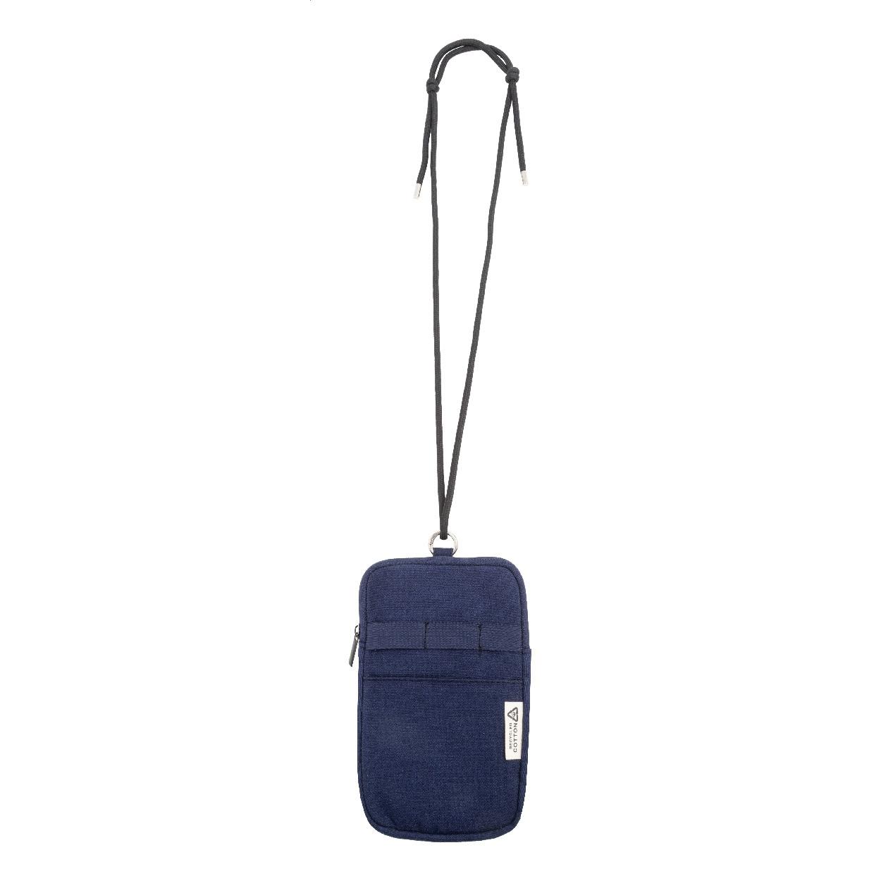 Geantă crossbody pentru telefon mobil din pânză reciclată CanvaFon Albastru