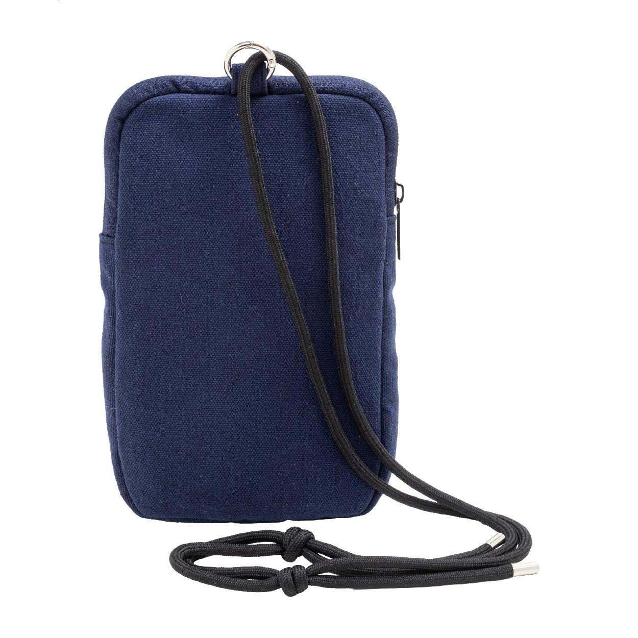 Geantă crossbody pentru telefon mobil din pânză reciclată CanvaFon Albastru