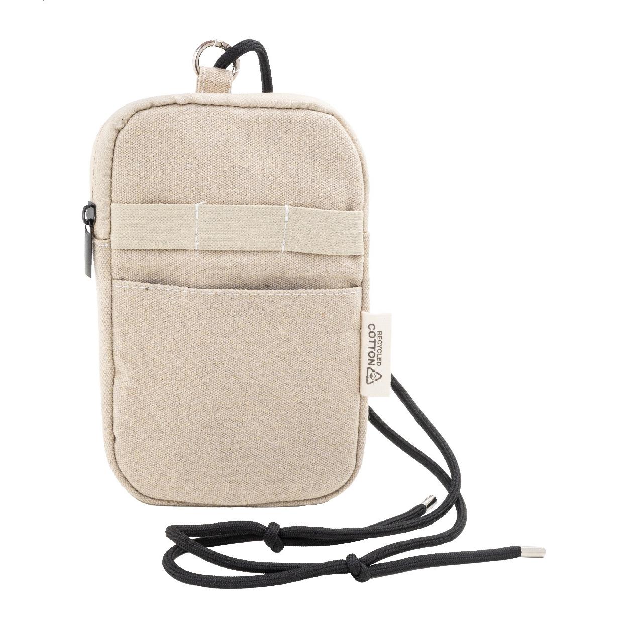 Geantă crossbody pentru telefon mobil din pânză reciclată CanvaFon natural