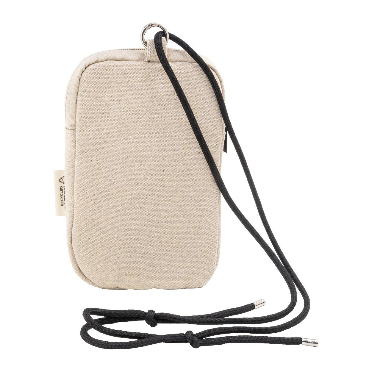 Geantă crossbody pentru telefon mobil din pânză reciclată CanvaFon natural