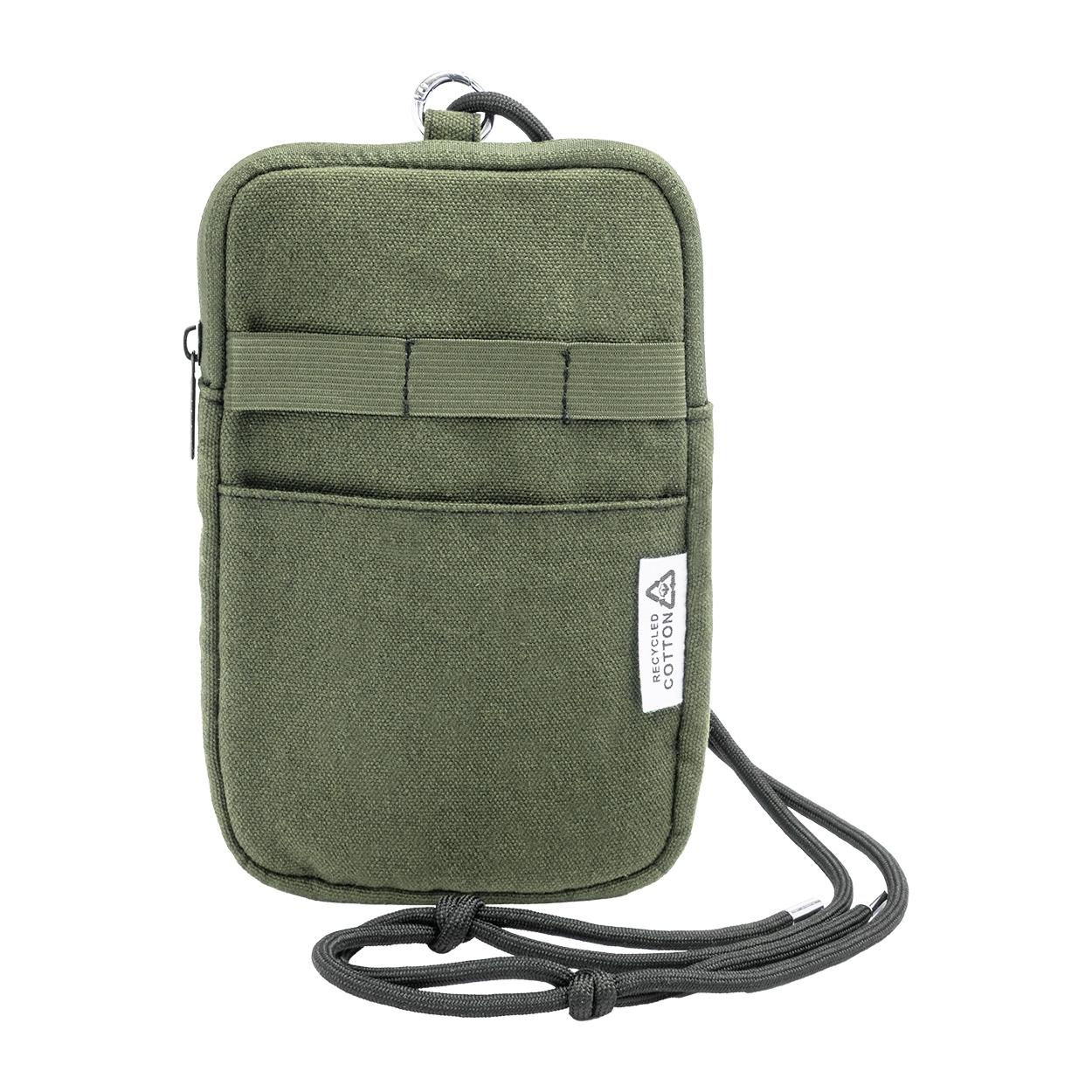 Geantă crossbody pentru telefon mobil din pânză reciclată CanvaFon Verde