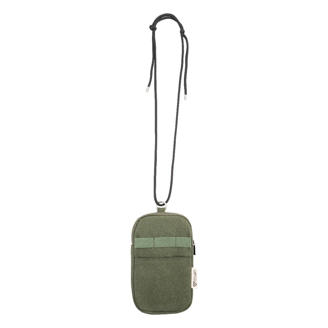 Geantă crossbody pentru telefon mobil din pânză reciclată CanvaFon Verde