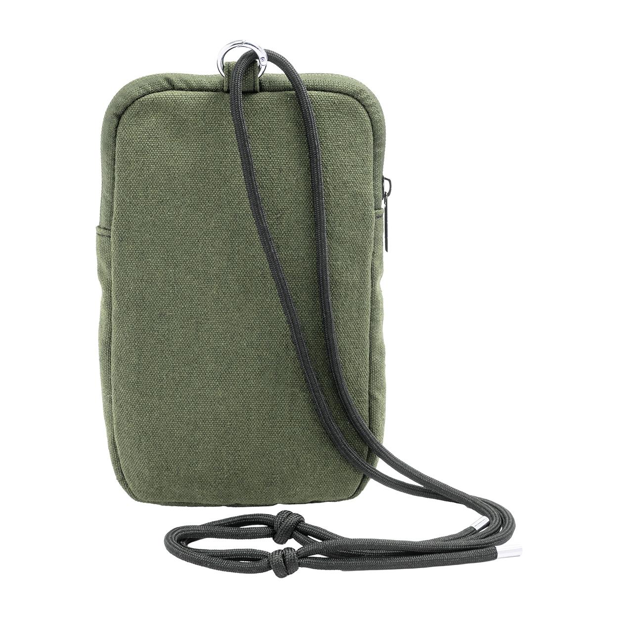 Geantă crossbody pentru telefon mobil din pânză reciclată CanvaFon Verde