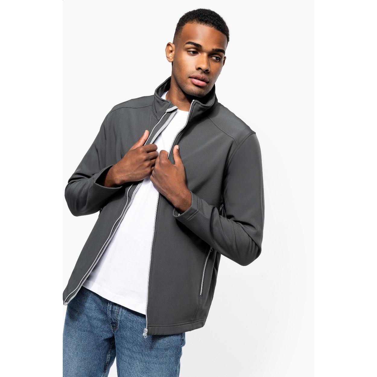 Jachetă softshell în 2 straturi KA424 gri închis S