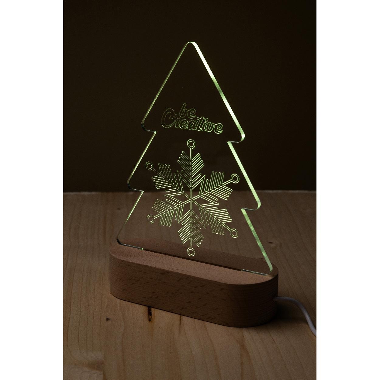 Trofeu LED brad de Crăciun Woodify Xmas transparent natural
