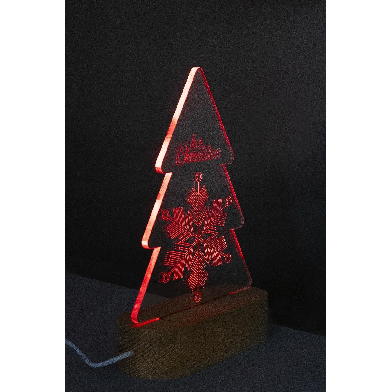 Trofeu LED brad de Crăciun Woodify Xmas transparent natural