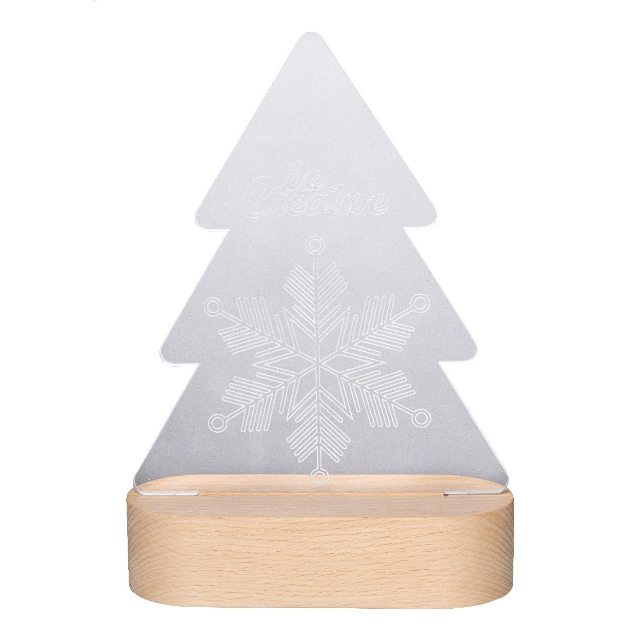 Trofeu LED brad de Crăciun Woodify Xmas transparent natural