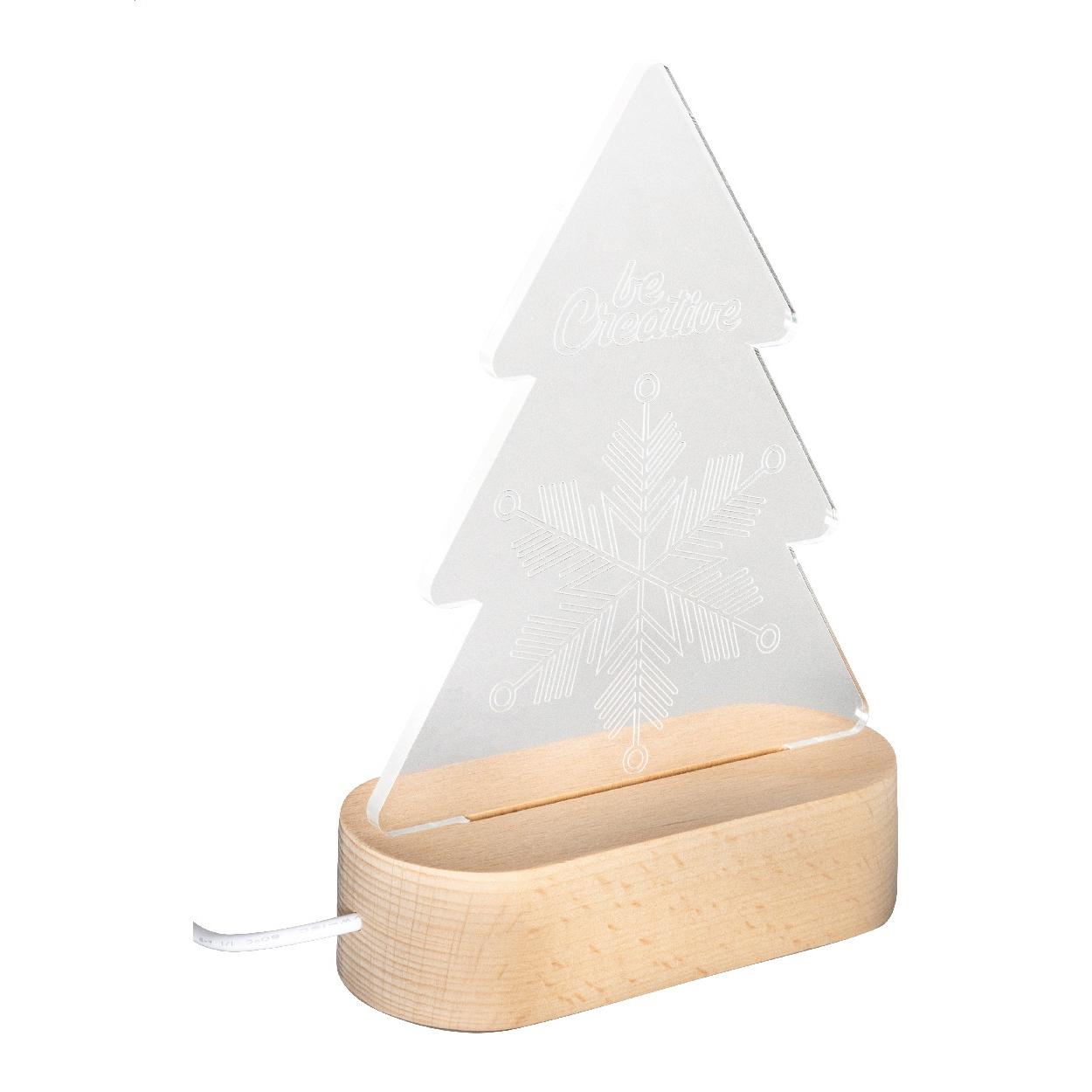 Trofeu LED brad de Crăciun Woodify Xmas transparent natural