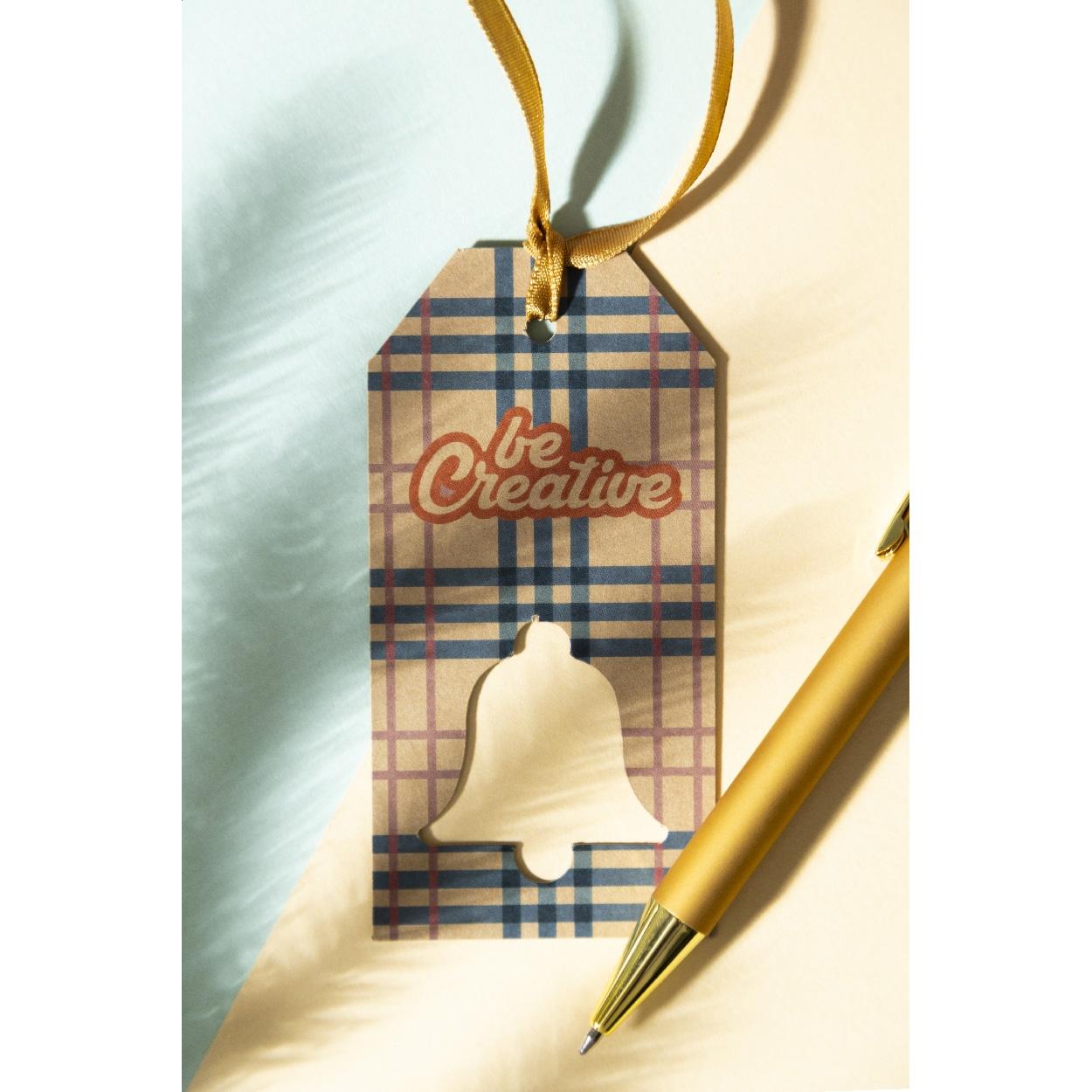 Etichetă cadou personalizată în formă de stea PrinTag Plus Eco Alb