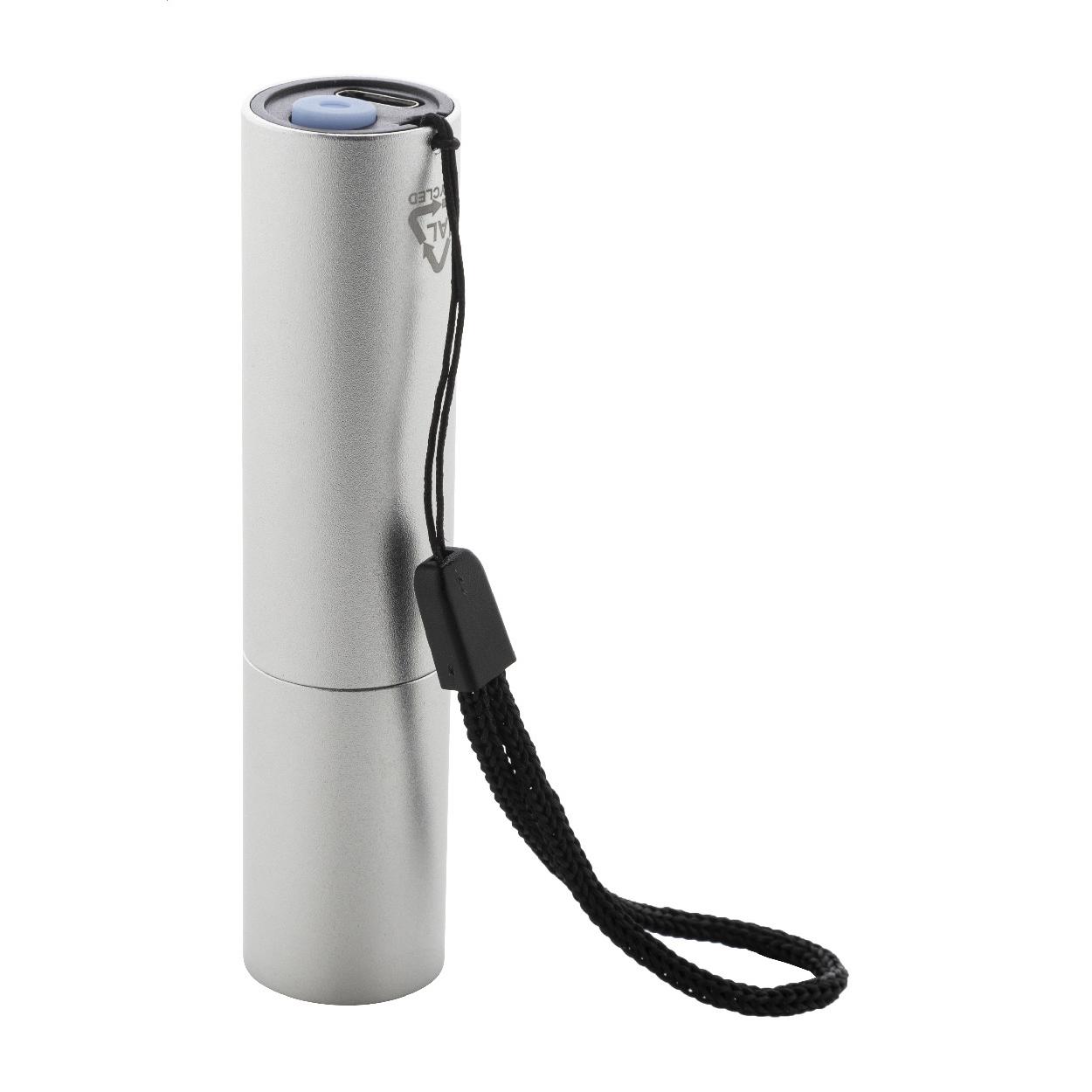 Lanternă reîncărcabilă din aluminiu reciclat Chargelight Tone argintiu