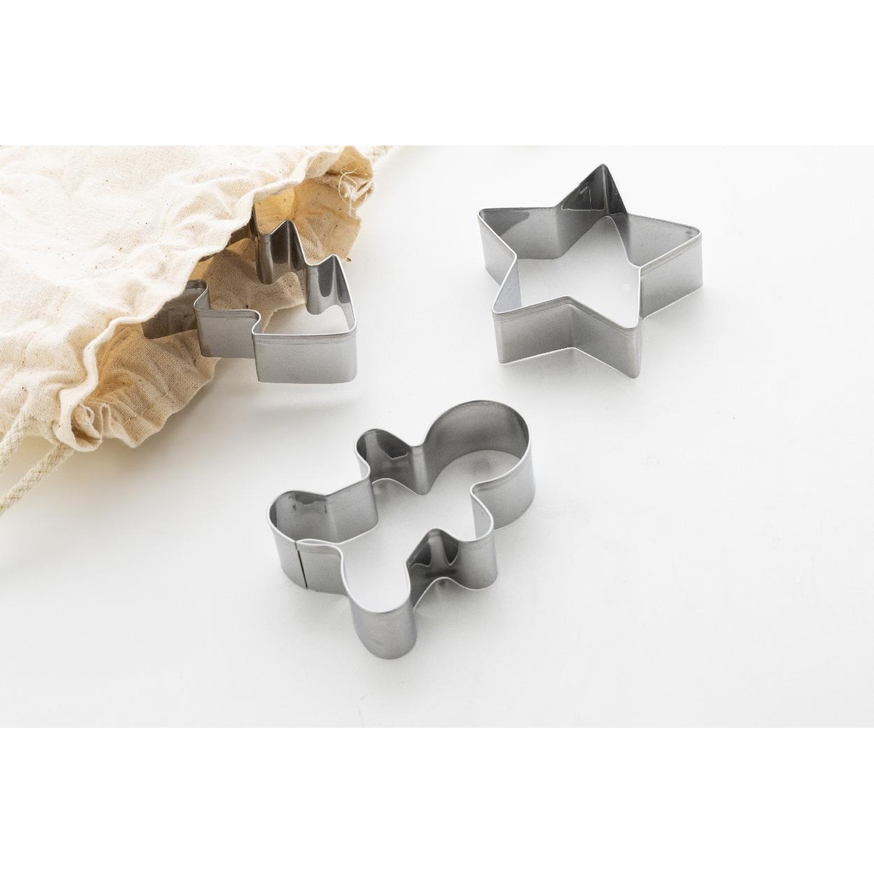 Set forme pentru fursecuri, design de Crăciun Pepparku argintiu