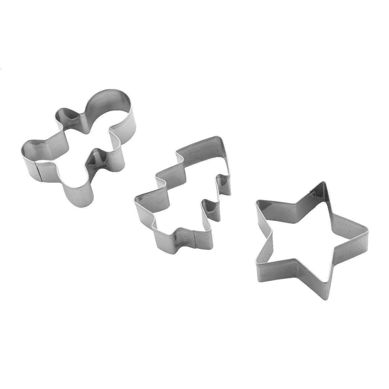 Set forme pentru fursecuri, design de Crăciun Pepparku argintiu
