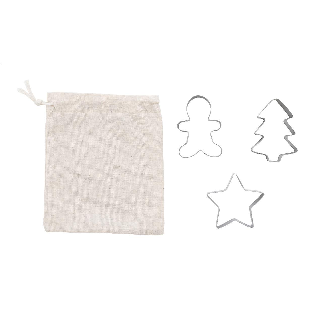 Set forme pentru fursecuri, design de Crăciun Pepparku argintiu