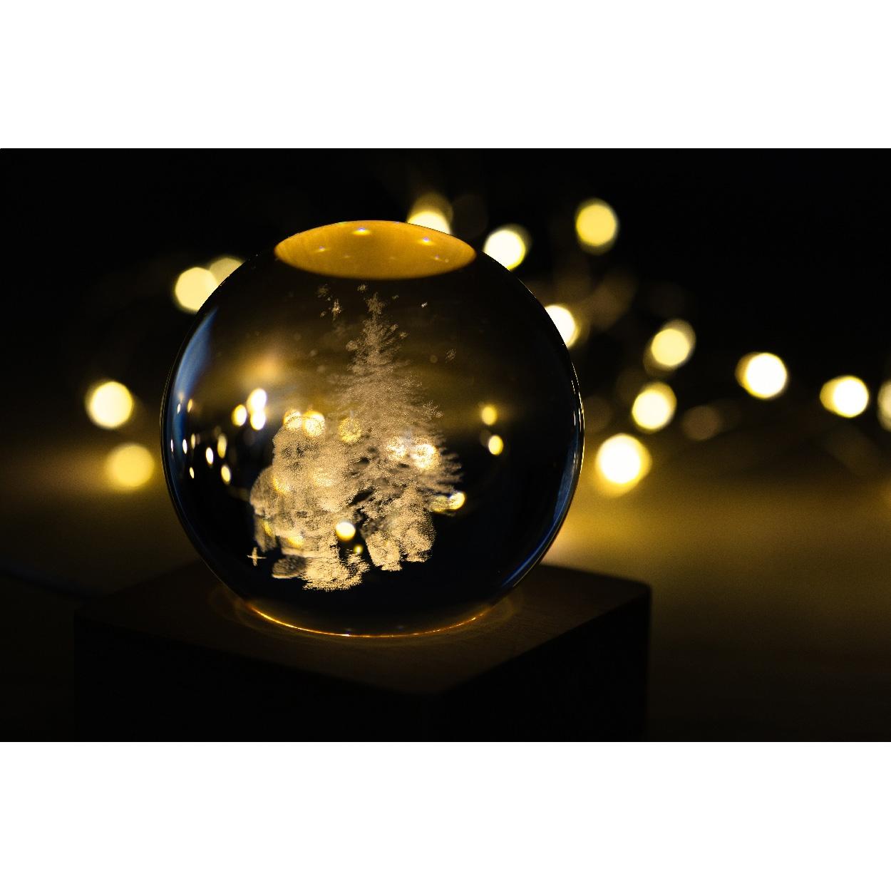 Glob luminos cu design de Crăciun Borealis transparent natural