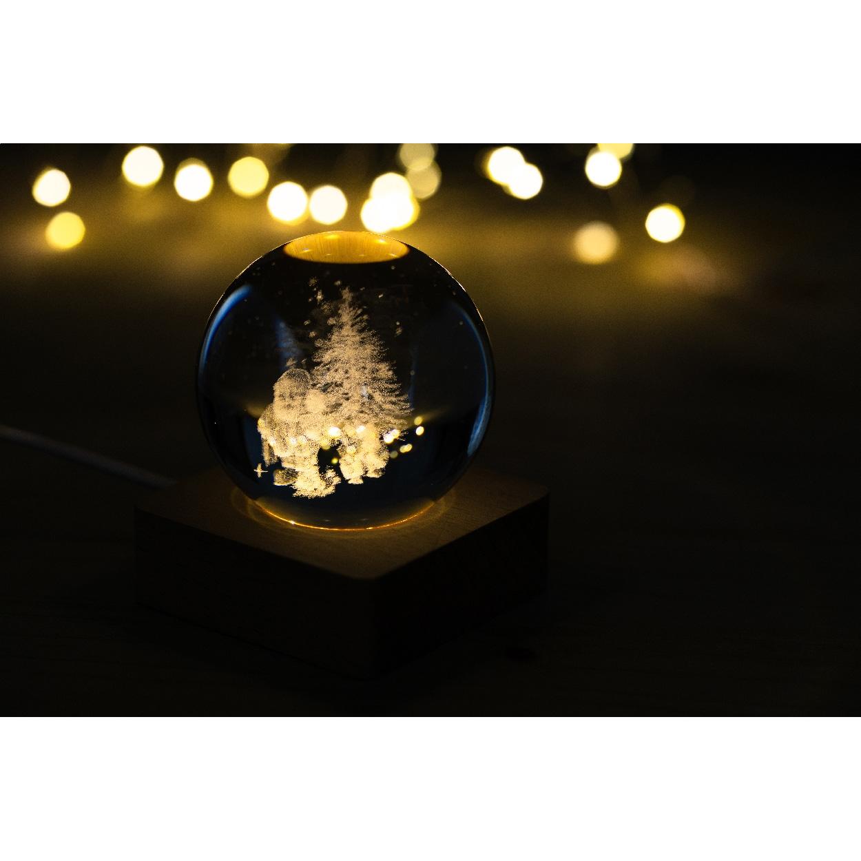 Glob luminos cu design de Crăciun Borealis transparent natural