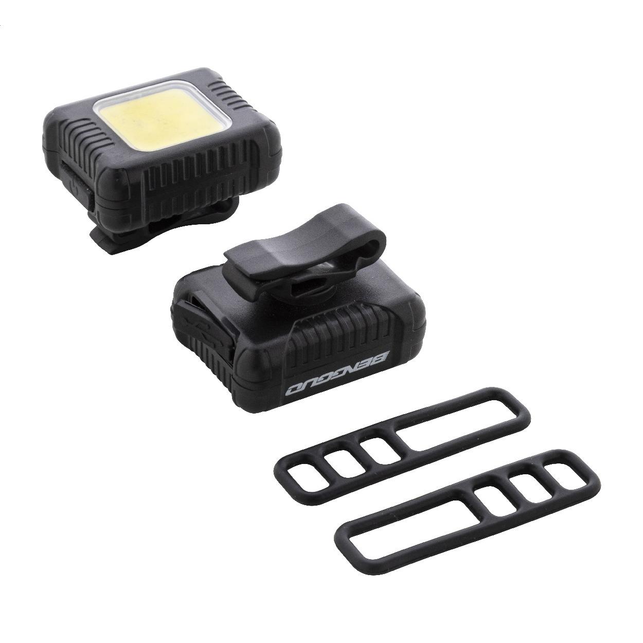 Set lumini reîncărcabile pentru bicicletă Cobik Negru