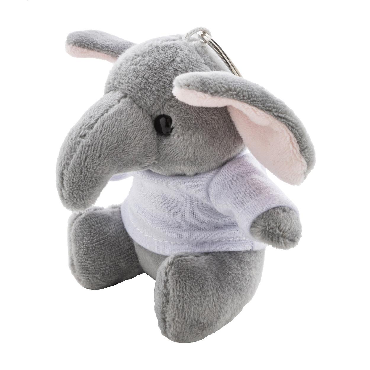 Breloc din pluș, elefant TrumpFob gri