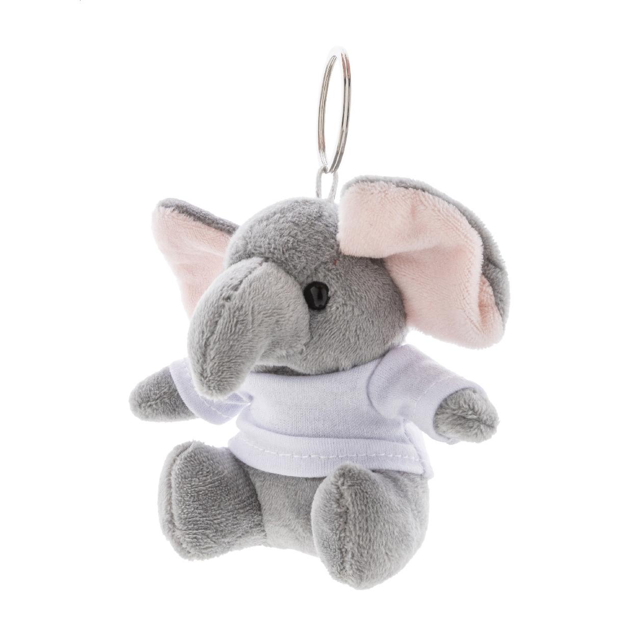 Breloc din pluș, elefant TrumpFob gri