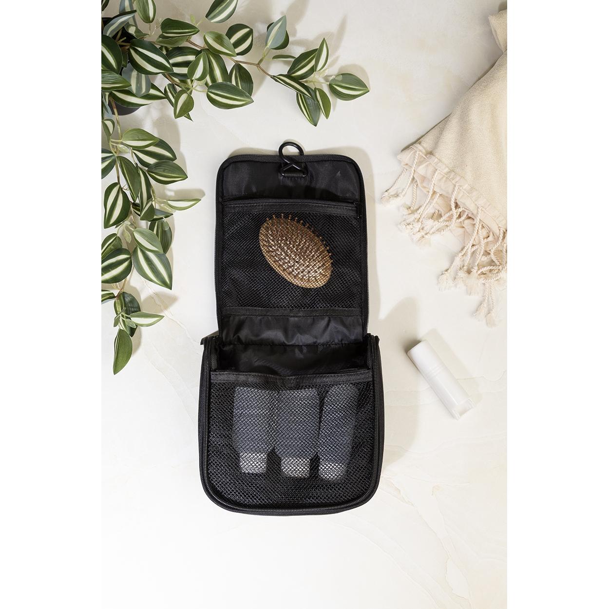 Geantă cosmetică cu agățătoare, din RPET Susity Negru