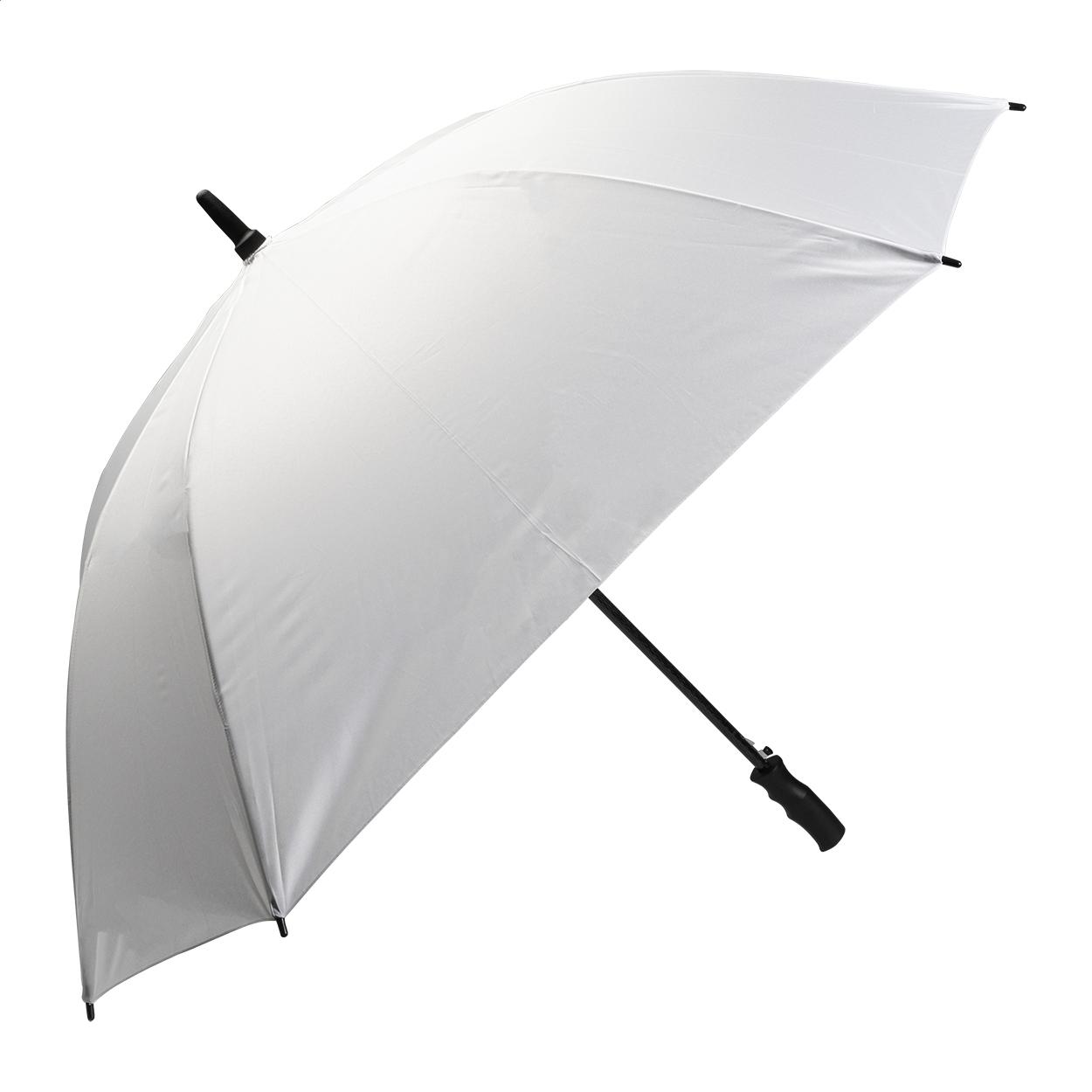 Umbrelă pătrată, RPET Quadstorm Alb