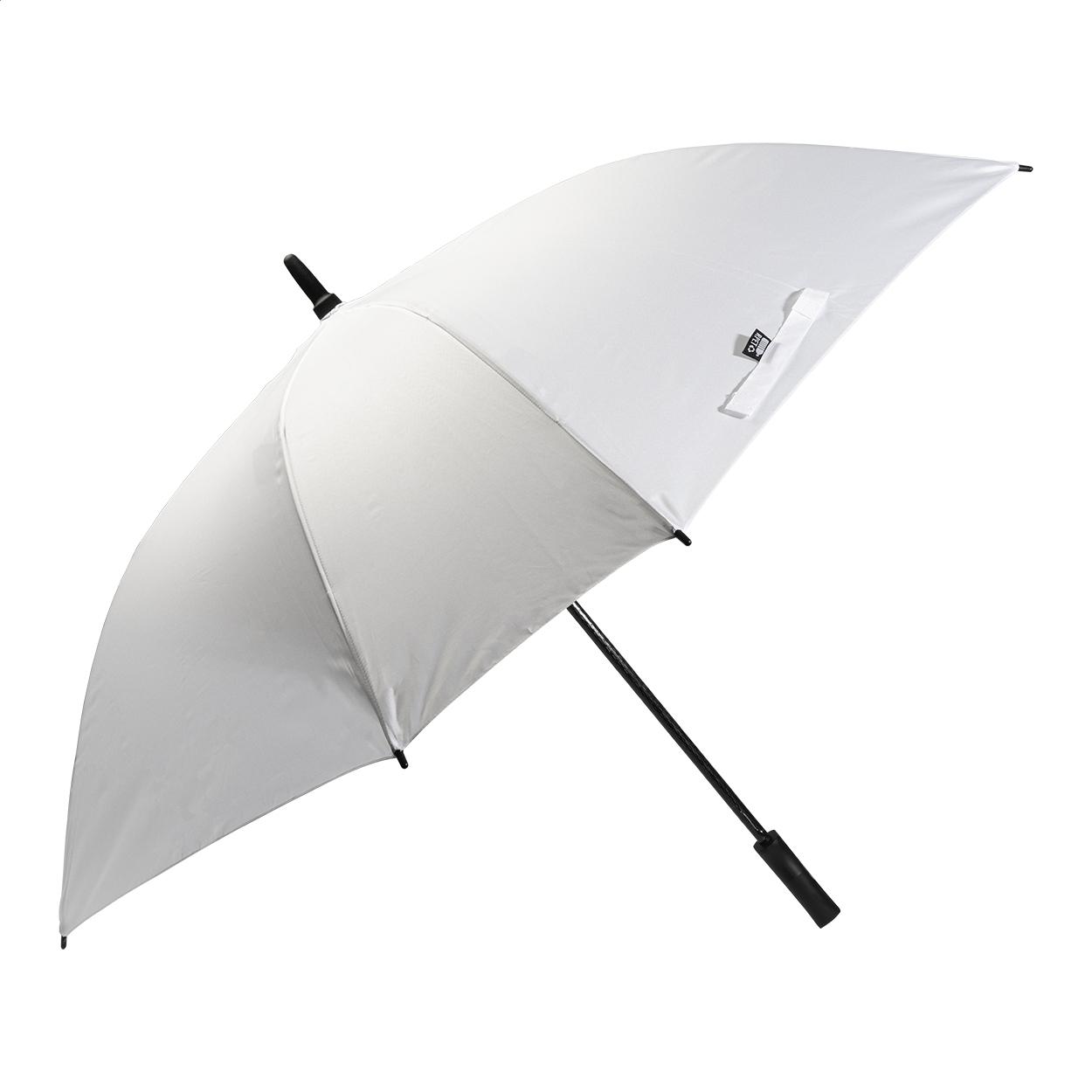 Umbrelă pătrată, RPET Quadstorm Alb