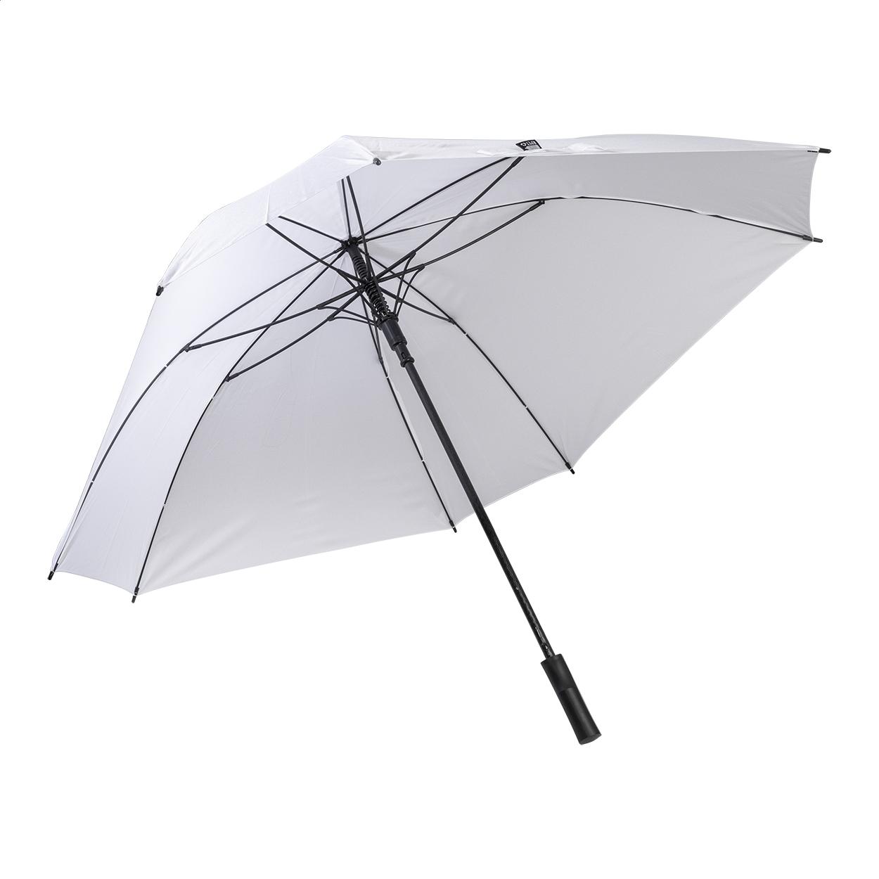 Umbrelă pătrată, RPET Quadstorm Alb