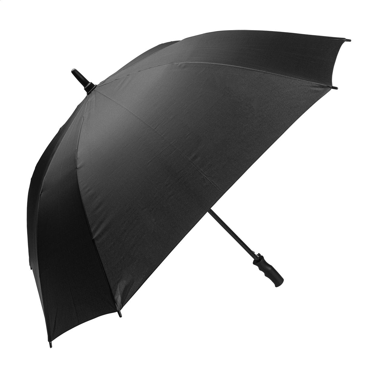 Umbrelă pătrată, RPET Quadstorm Negru