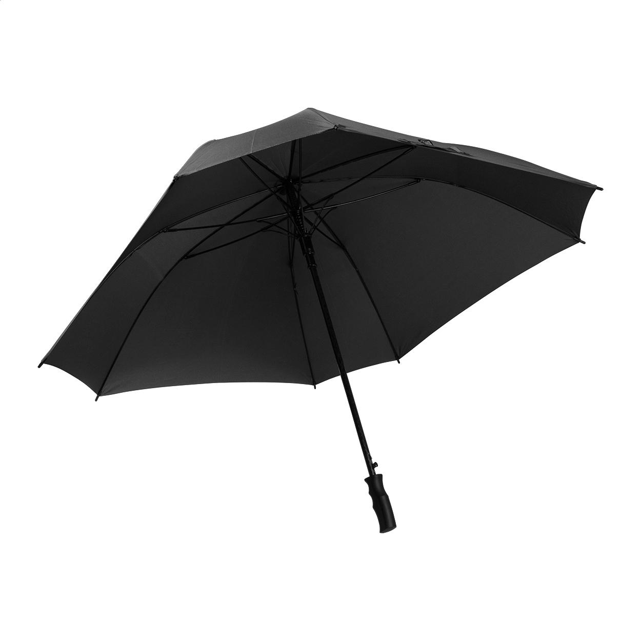 Umbrelă pătrată, RPET Quadstorm Negru