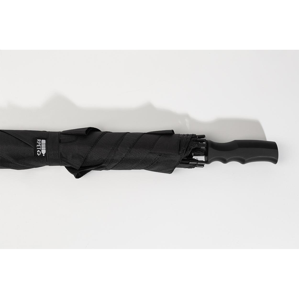 Umbrelă pătrată, RPET Quadstorm Negru