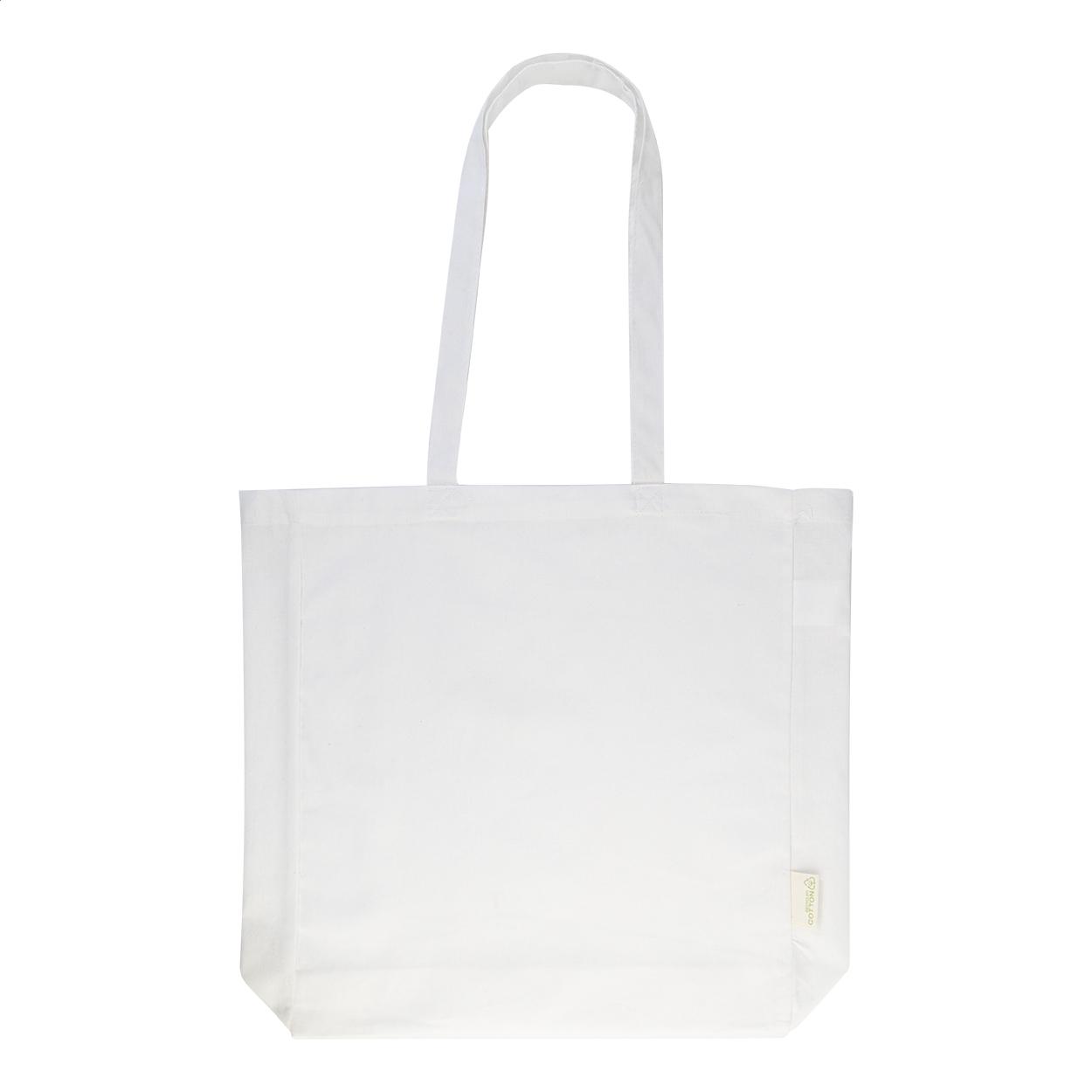 Sacoșă de cumpărături din bumbac reciclat Guspex Hue Alb
