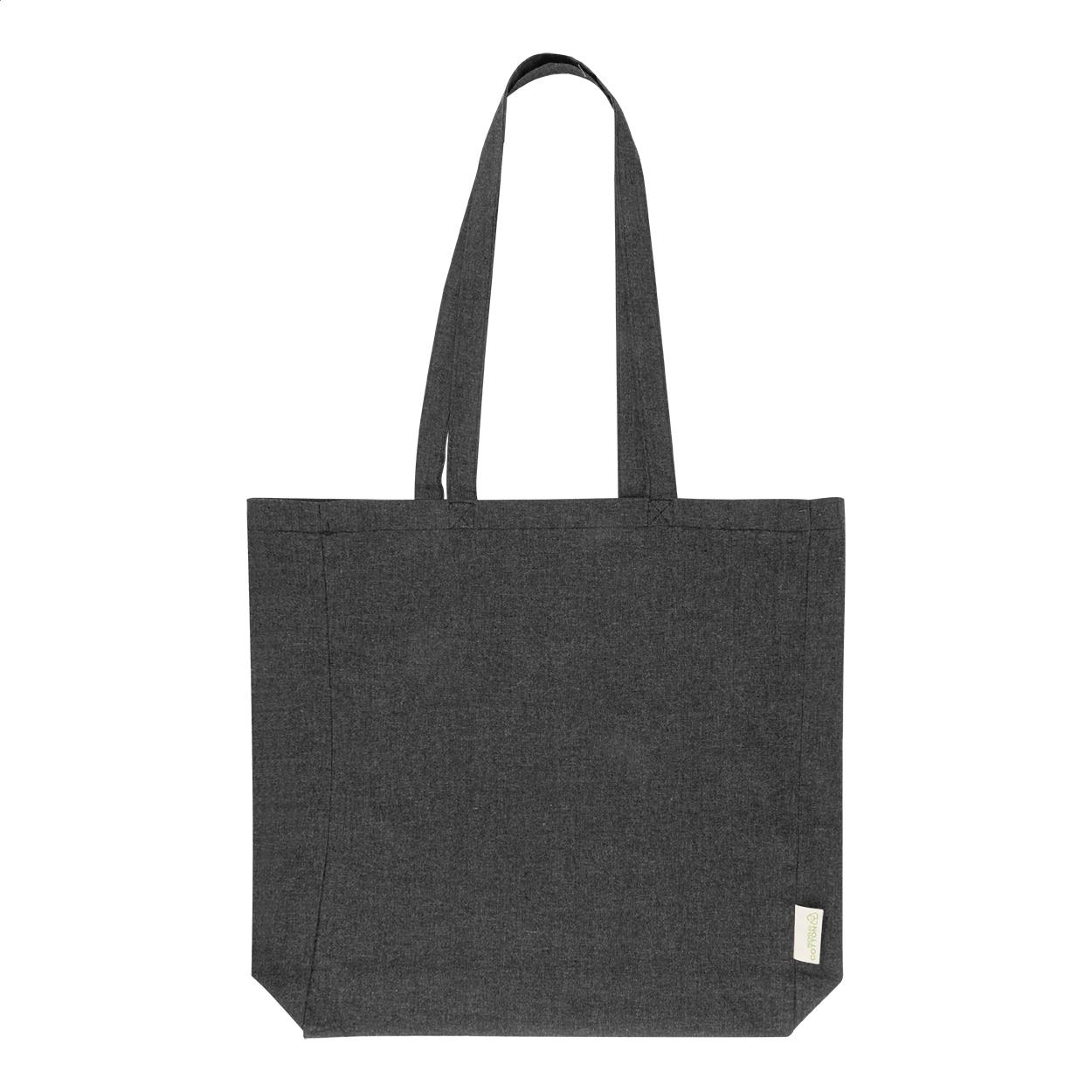Sacoșă de cumpărături din bumbac reciclat Guspex Hue Negru