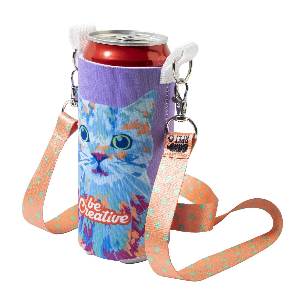Suport termoizolant pentru doze RPET, standard PrintCan Carry Alb