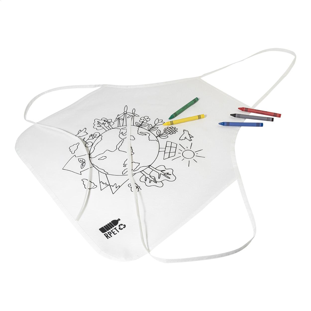 Șorț pentru colorat RPET Ecolo Alb