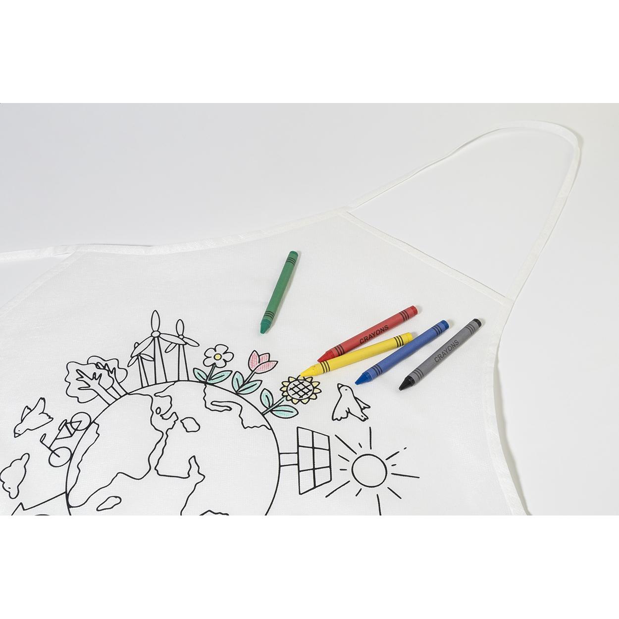 Șorț pentru colorat RPET Ecolo Alb