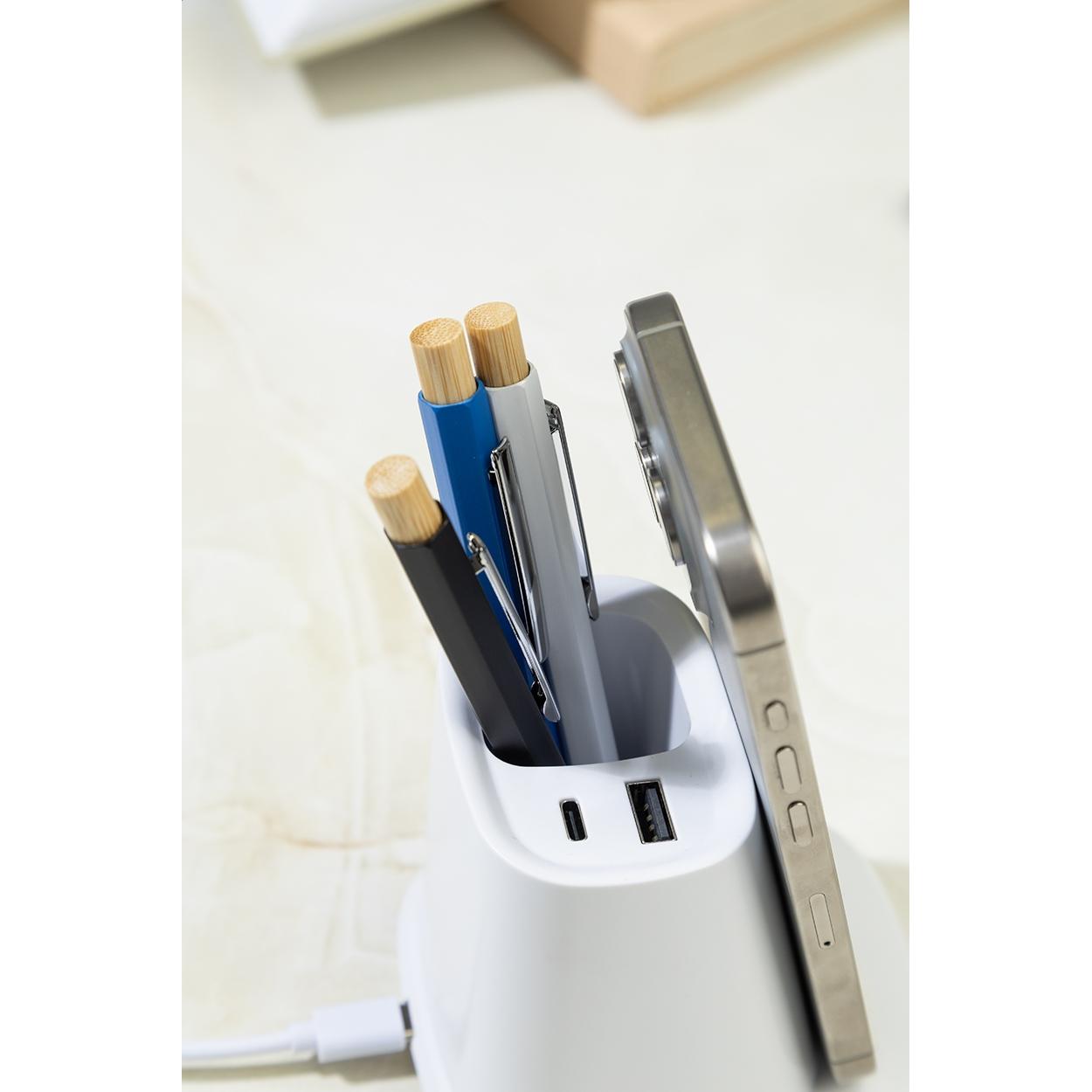 Suport multifuncțional pentru instrumente de scris, RABS Powerdesk Alb