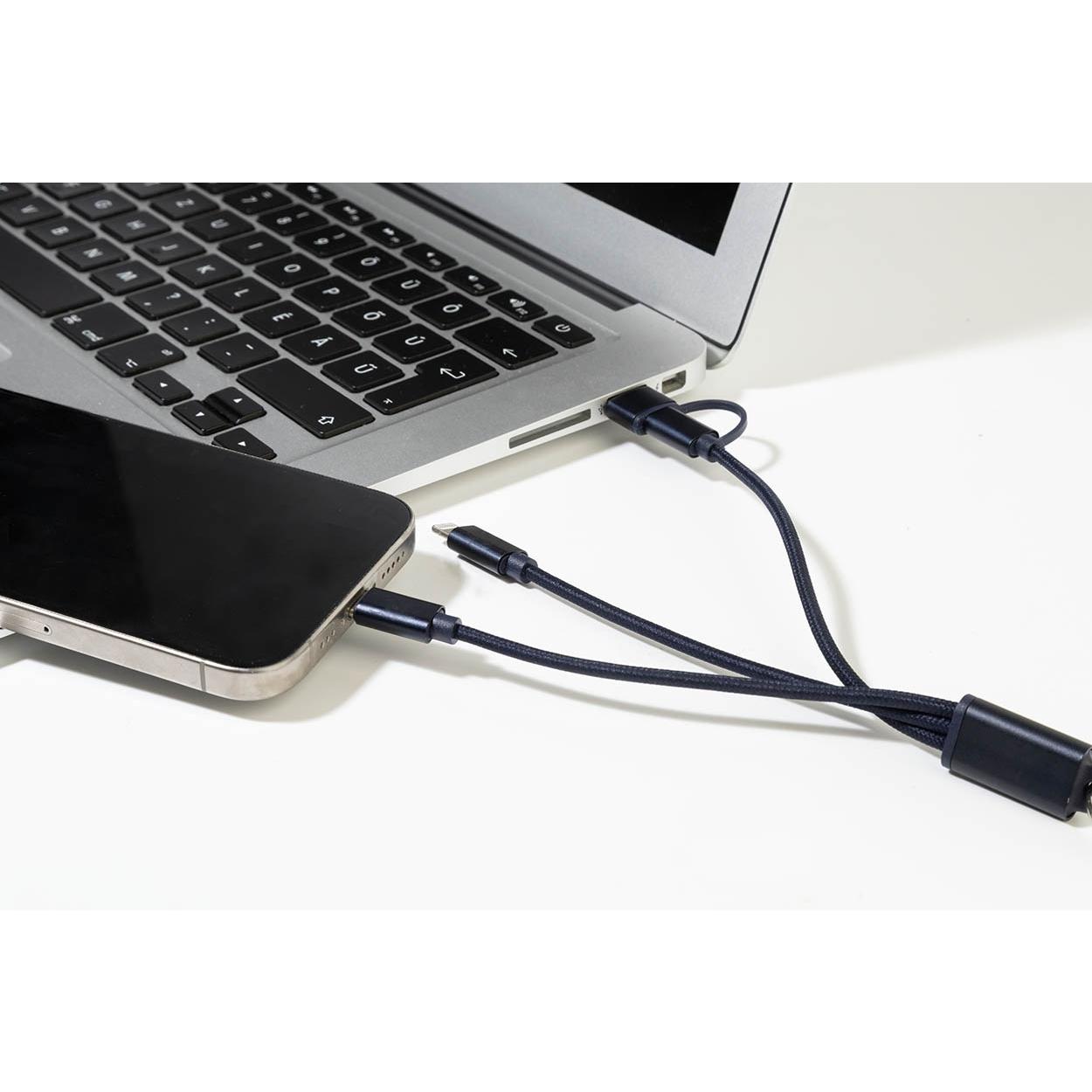 Breloc cu cablu de încărcare USB Rafob albastru închis