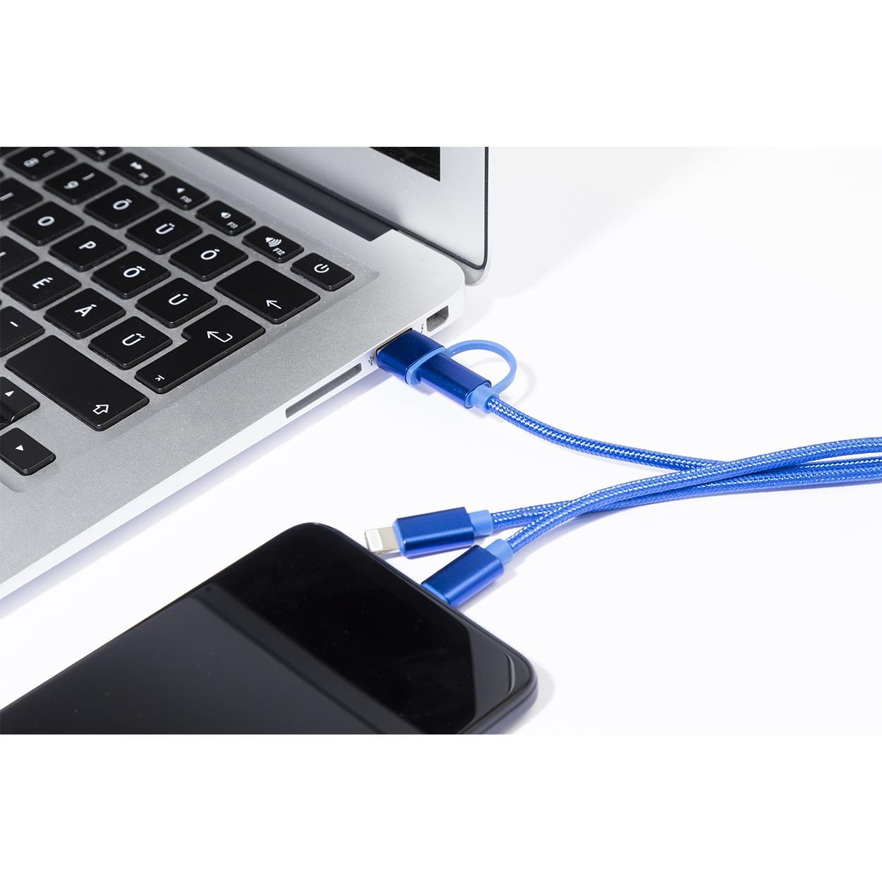 Breloc cu cablu de încărcare USB Rafob Albastru