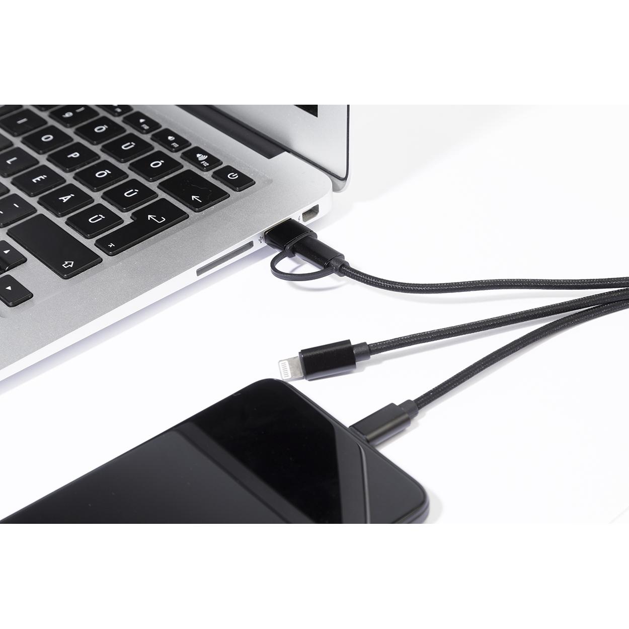 Breloc cu cablu de încărcare USB Rafob Negru