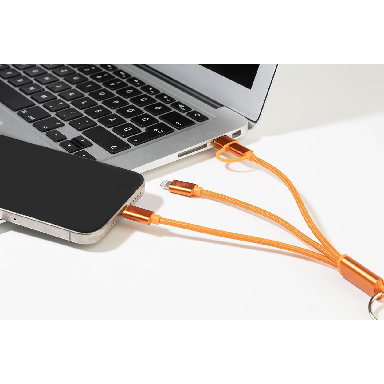 Breloc cu cablu de încărcare USB Rafob portocaliu
