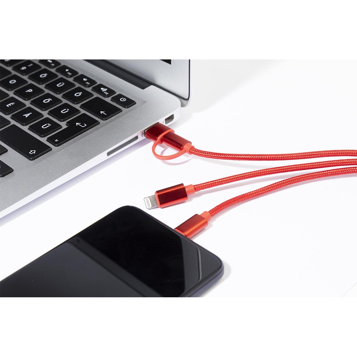 Breloc cu cablu de încărcare USB Rafob Roșu