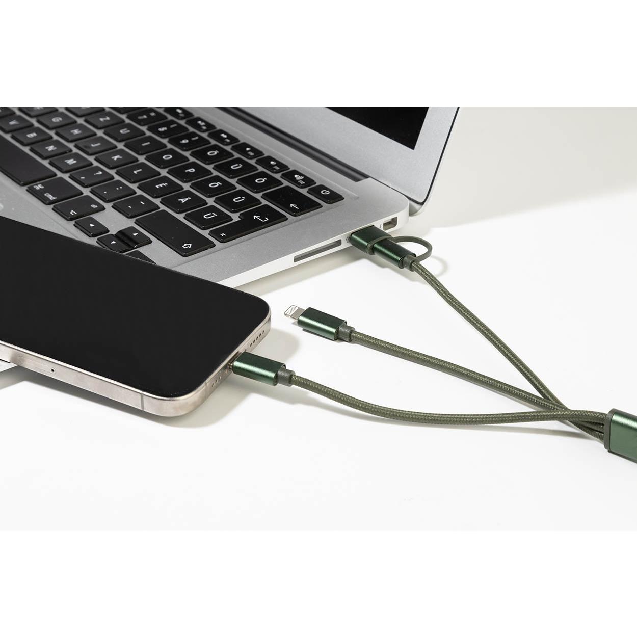 Breloc cu cablu de încărcare USB Rafob verde închis