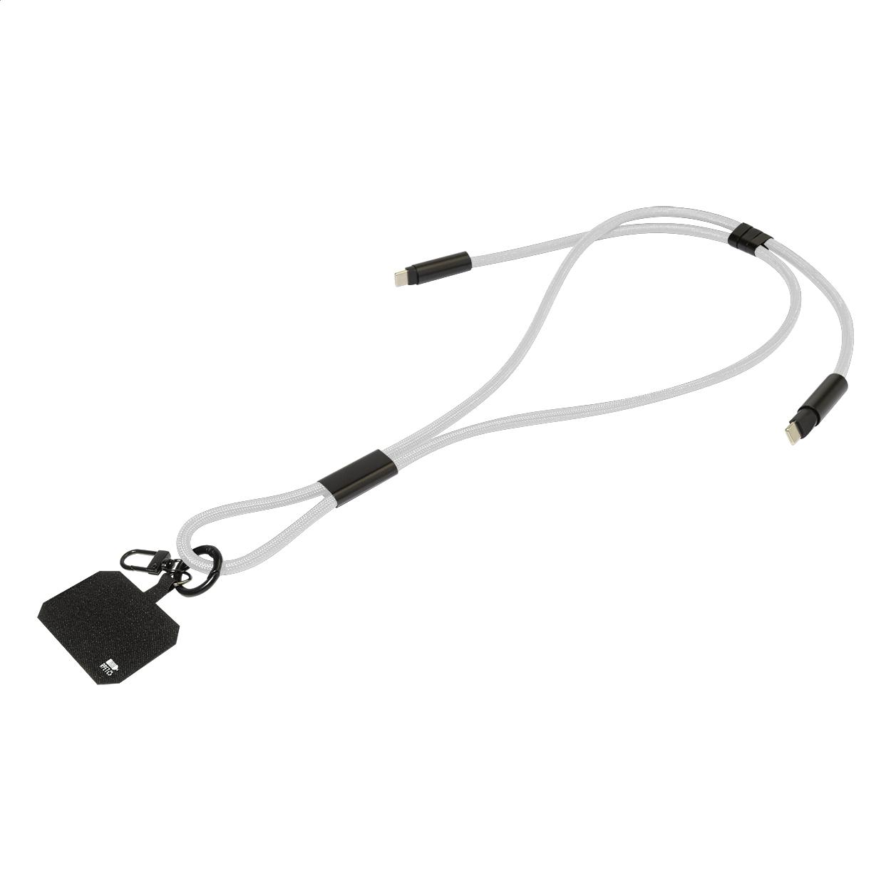 Cablu 60 W pentru telefon mobil, RPET HolCharge Alb