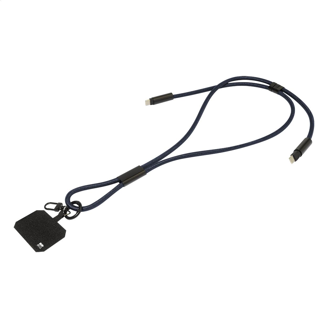 Cablu 60 W pentru telefon mobil, RPET HolCharge albastru închis