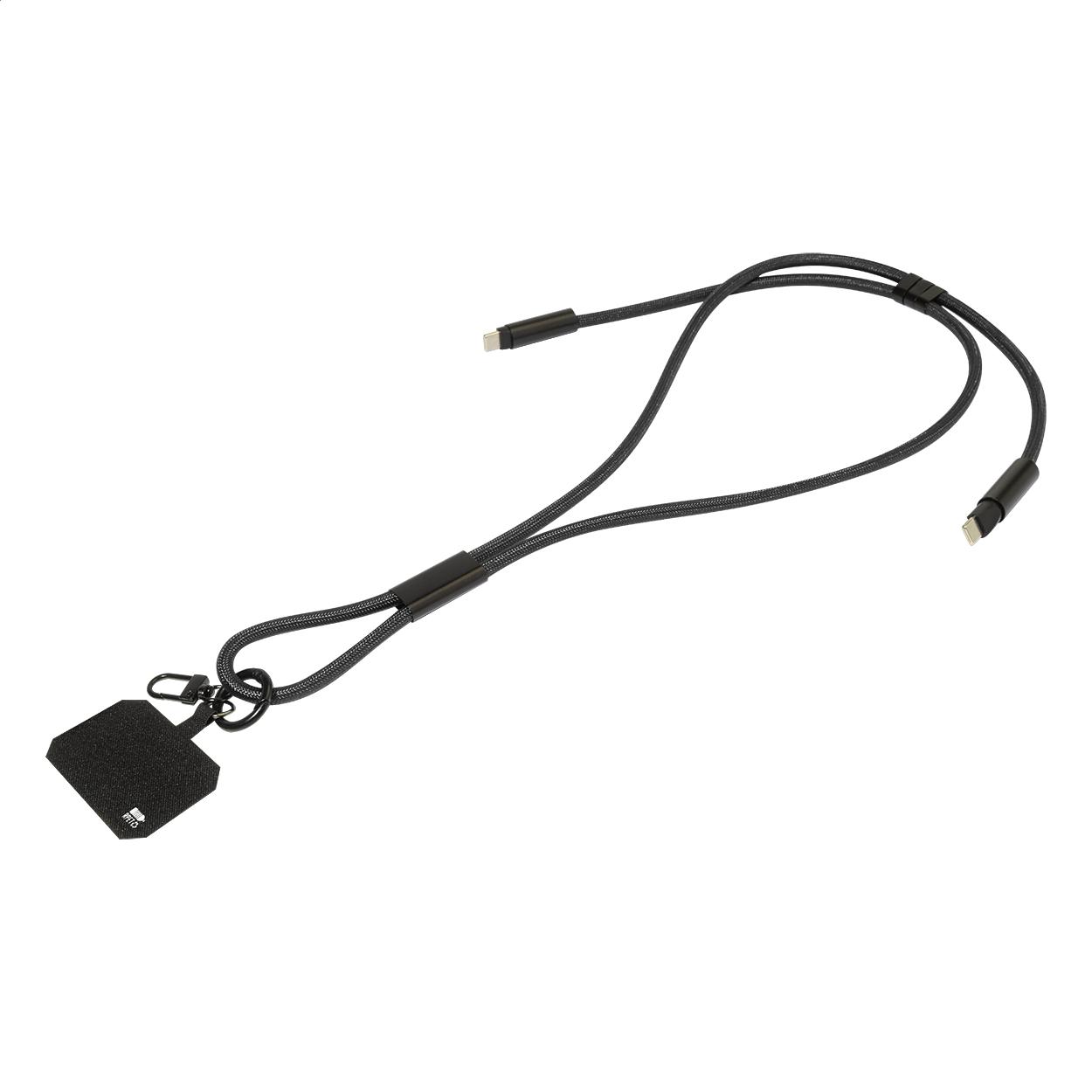 Cablu 60 W pentru telefon mobil, RPET HolCharge Negru