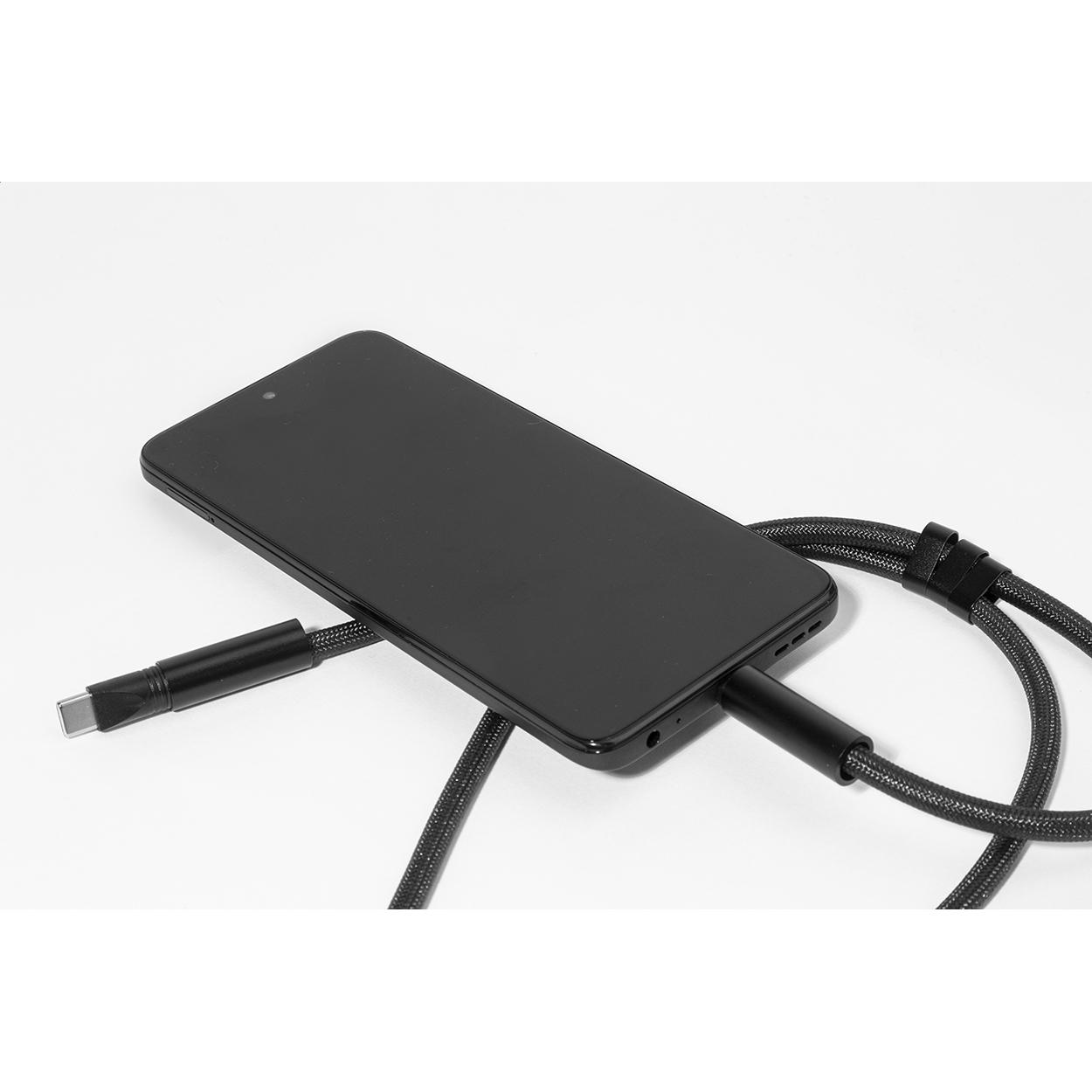 Cablu 60 W pentru telefon mobil, RPET HolCharge Negru