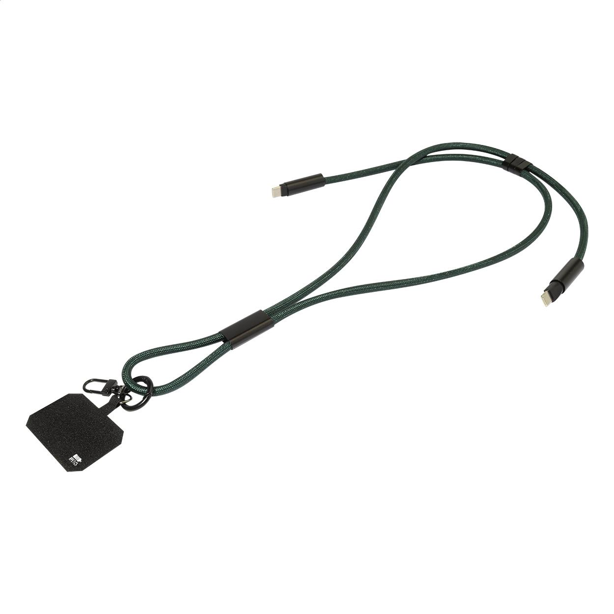 Cablu 60 W pentru telefon mobil, RPET HolCharge verde închis