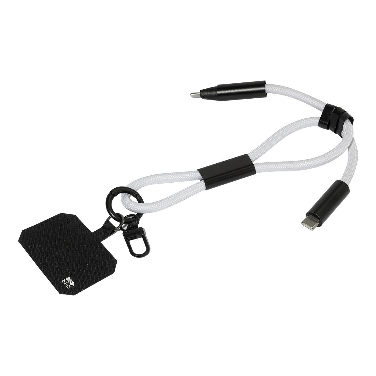 Brățară 60 W pentru telefon mobil, RPET CuffCharge Alb