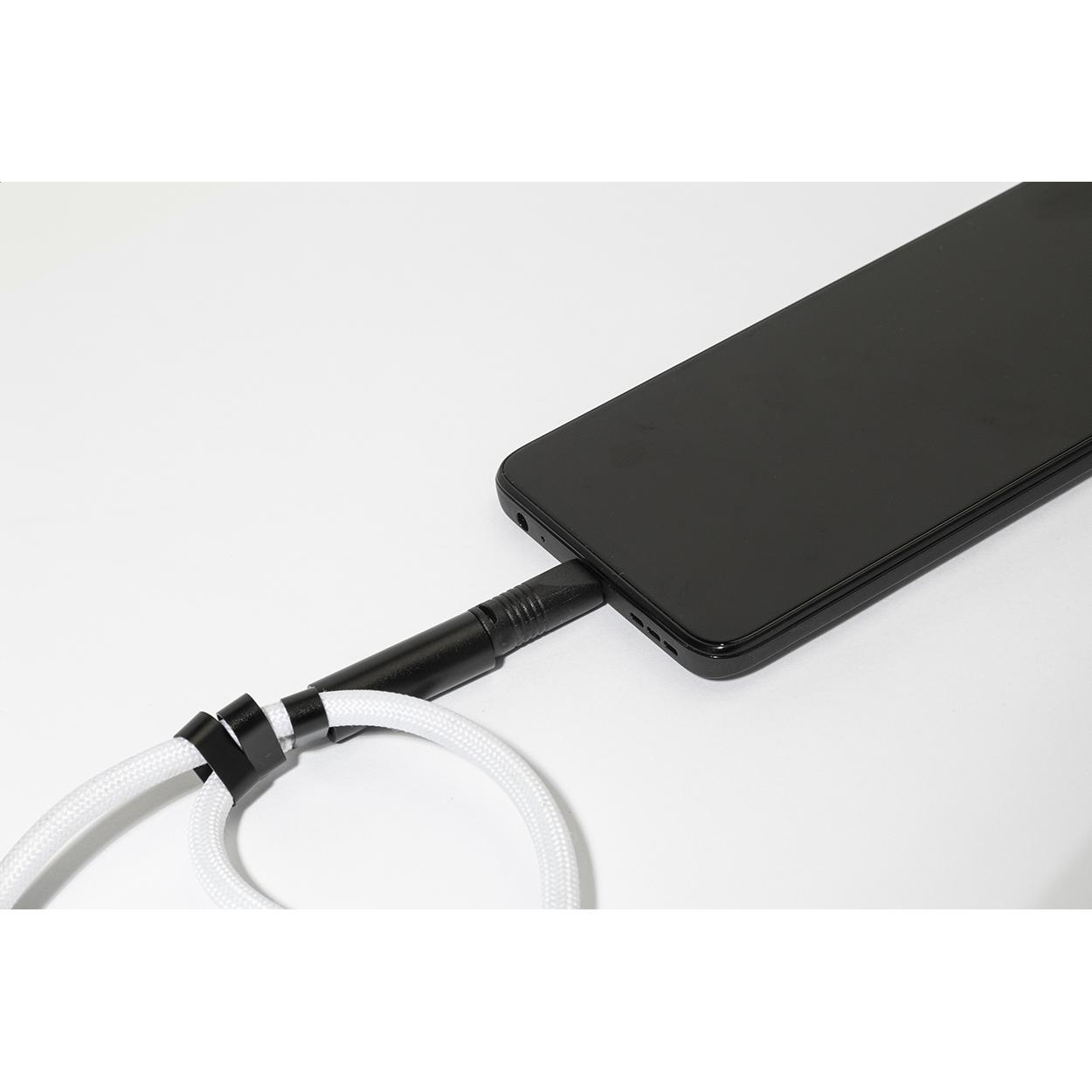 Brățară 60 W pentru telefon mobil, RPET CuffCharge Alb