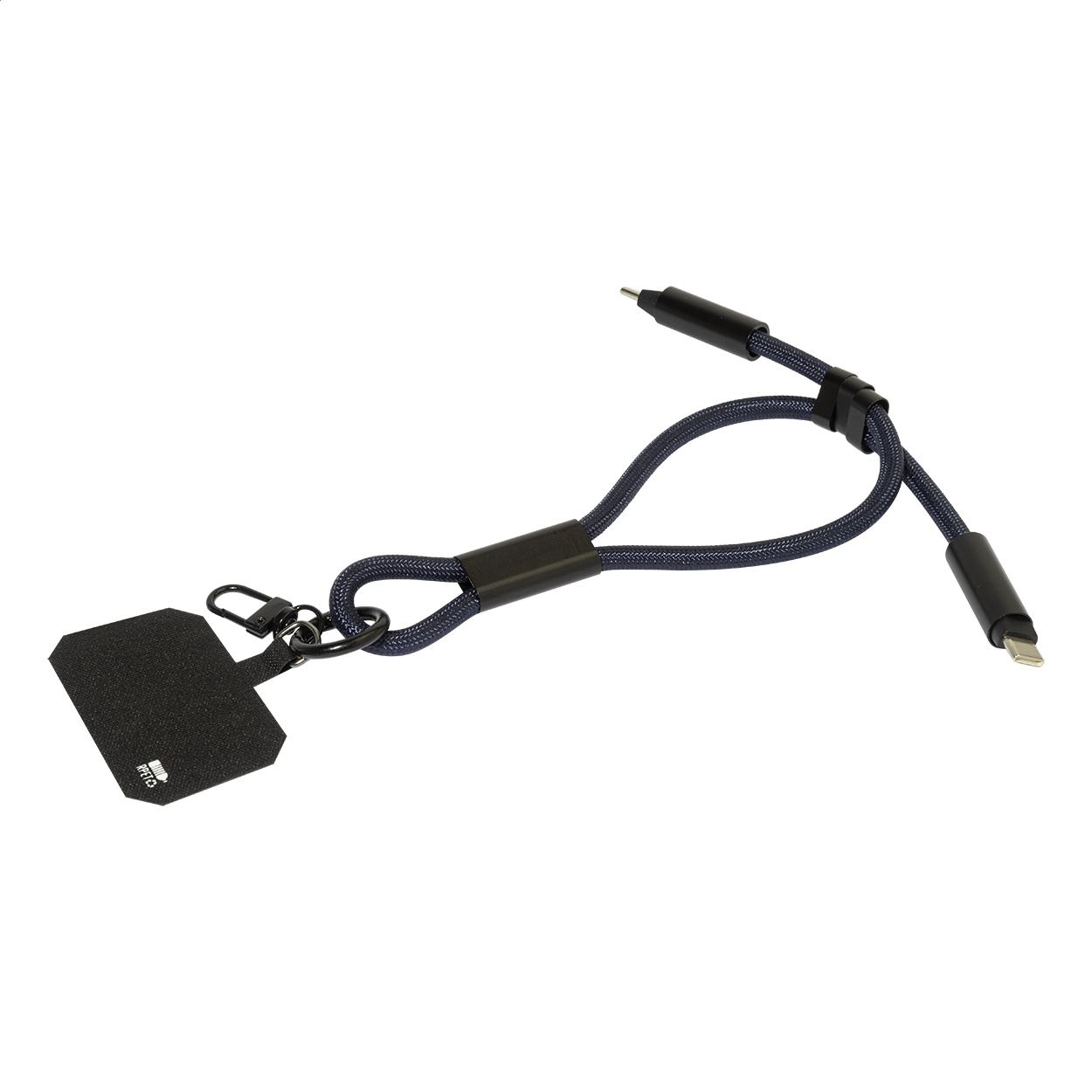 Brățară 60 W pentru telefon mobil, RPET CuffCharge albastru închis